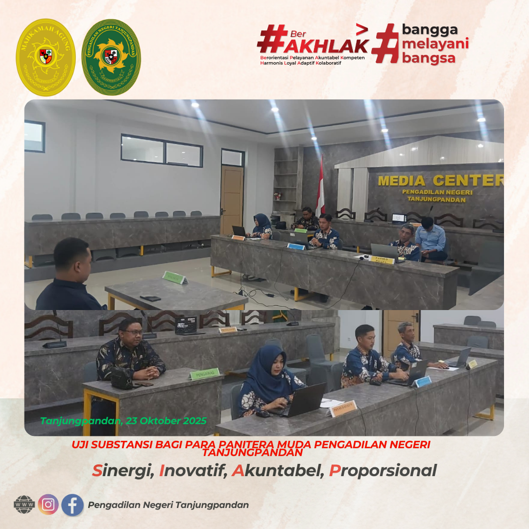 UJI SUBSTANSI BAGI PANITERA MUDA PENGADILAN NEGERI TANJUNGPANDAN
