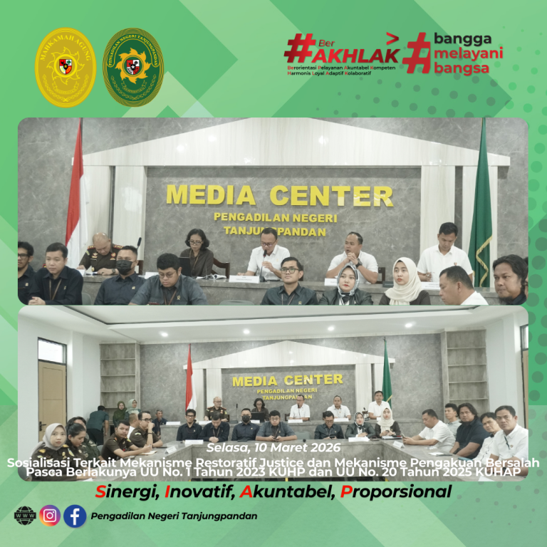 Penutupan Pengawasan dari Pengadilan Tinggi Bangka Belitung di Pengadilan Negeri Tanjungpandan